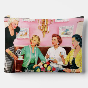 POCHETTE À ACCESSOIRES ART VINTAGE THÉ DE L'APRÈS-MIDI DES ANNÉES 1950