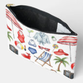 POCHETTE À ACCESSOIRES ARTICLES DE VACANCES D'ÉTÉ ROUGE BLANC BLEU (Ouvrir)