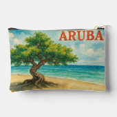 Pochette À Accessoires Aruba Divi Tree Eagle Beach aquarelle (Verso)