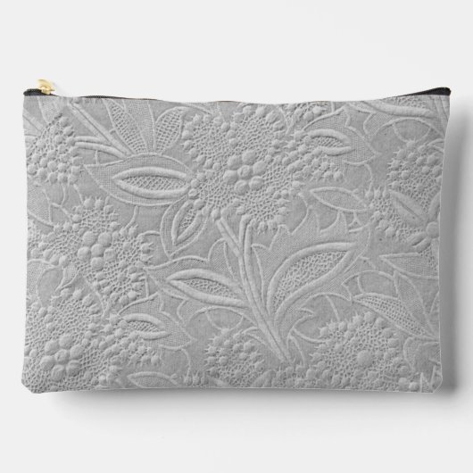 Pochette À Accessoires Aspect floral embossé gris (Recto)