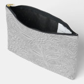 Pochette À Accessoires Aspect floral embossé gris (Ouvrir)