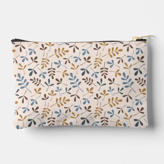 Pochette À Accessoires Astd Feuille Rpt Ptn Bls Brwn Gld Crm (Personnalis (Verso)