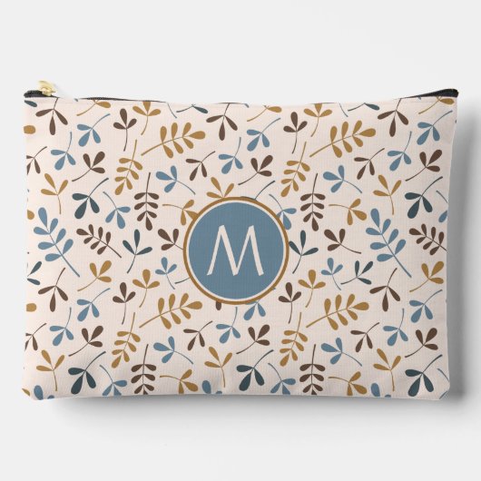 Pochette À Accessoires Astd Feuille Rpt Ptn Bls Brwn Gld Crm (Personnalis (Recto)