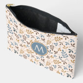 Pochette À Accessoires Astd Feuille Rpt Ptn Bls Brwn Gld Crm (Personnalis (Ouvrir)