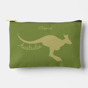 Pochette À Accessoires Australian Kangaroo Nom et couleur personnalisés