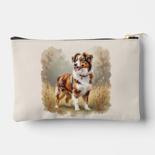 Pochette À Accessoires Australian Shepherd Dog Red Merle (Verso)