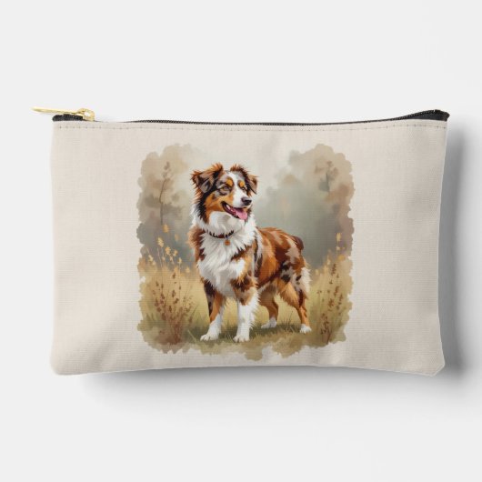 Pochette À Accessoires Australian Shepherd Dog Red Merle (Recto)