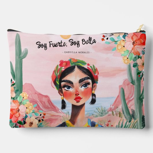 Pochette À Accessoires Autonomisation en fleurs : Monogramme personnalisé (Verso)