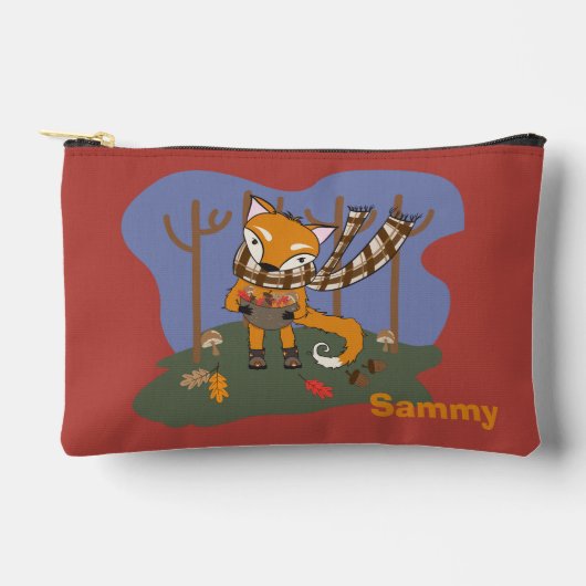 Pochette À Accessoires Autumn Fox Kid Zipper Pouch with Name (Recto)