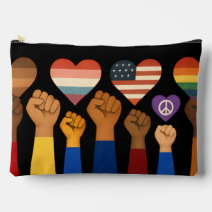 Pochette À Accessoires Avec la Liberté et la Justice pour Tous Protestati
