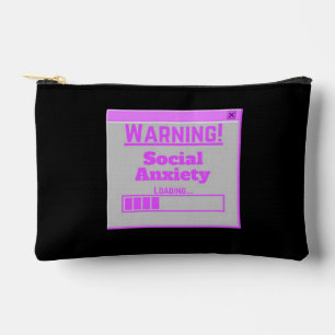 Pochette À Accessoires Avertissement Onglet de chargement rose d'anxiété