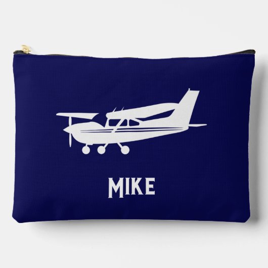 Pochette À Accessoires Avion cool Cessna, Simple, Bleu, Aviation (Recto)