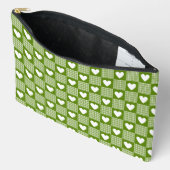 Pochette À Accessoires Avocado Green Gingham Heart Patch Plaid (Ouvrir)