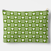 Pochette À Accessoires Avocado Green Gingham Heart Patch Plaid (Verso)