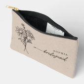 Pochette À Accessoires Avril Mois de naissance Fleur Épouse personnalisée (Ouvrir)