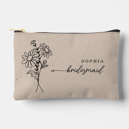 Pochette À Accessoires Avril Mois de naissance Fleur Épouse personnalisée (Recto)