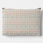Pochette À Accessoires Aztec Formes Motif rouille crème Turquoise (Recto)