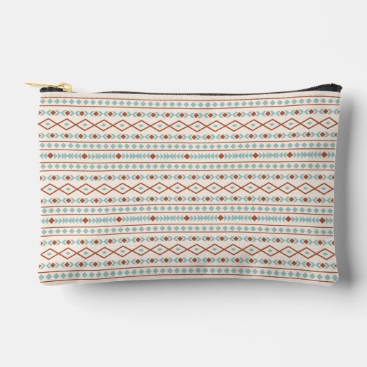 Pochette À Accessoires Aztec Formes Motif rouille crème Turquoise (Recto)