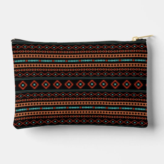 Pochette À Accessoires Aztec Rusts Turquoise Noir Motifs mélangés Motif (Verso)