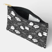 Pochette À Accessoires B&W Cute Doodle Halloween Motif (Ouvrir)