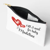 Pochette À Accessoires Baby On The Go Bag,  Hearts, Personalized  (Ouvrir)