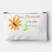 Pochette À Accessoires Bachelorette fête ajouter nom date place tournesol (Verso)