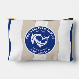 Pochette À Accessoires Badge de plage de la famille de requins du Vintage