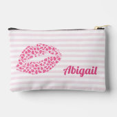 Pochette À Accessoires Baiser Empreinte de léopard rose - Personnalisé (Verso)