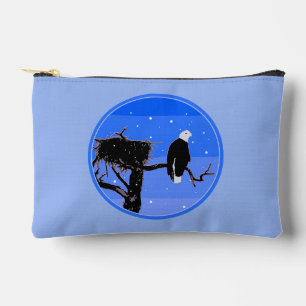 Pochette À Accessoires Bald Eagle en hiver - Art original de la faune