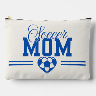 Pochette À Accessoires Balle De Football En Forme De Cœur Bleue Et Crème