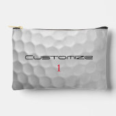 Pochette À Accessoires Balle de golf blanche texturée avec nom et numéro  (Recto)