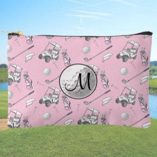 Pochette À Accessoires Balle et cartons de golf rose sur mesure Monogram