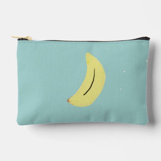 Pochette À Accessoires Banane jaune dessin bleu (Recto)