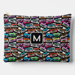 Pochette À Accessoires Bandes Casette colorées monogramme personnalisé