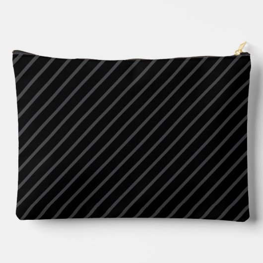 Pochette À Accessoires Bandes diagonales et nom personnalisé sur noir (Verso)