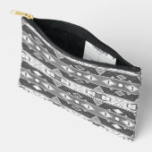 Pochette À Accessoires Bandes et formes géométriques gris blanc (Ouvrir)