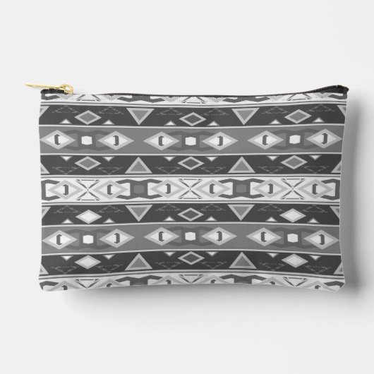 Pochette À Accessoires Bandes et formes géométriques gris blanc (Recto)