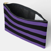 Pochette À Accessoires Bandes inégales en violet et en noir (Ouvrir)