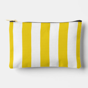 Pochette À Accessoires Bandes Jaunes, Blancs, Motif rayé