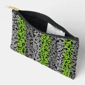 Pochette À Accessoires Bandes pixelisées numériques vertes, grises et noi (Ouvrir)