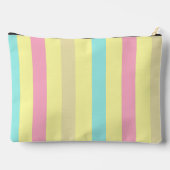 Pochette À Accessoires Bandes roses, bleues et marron sur le jaune (Verso)