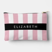 Pochette À Accessoires Bandes Roses, Motif Gratté, Lignes, Votre Nom (Verso)