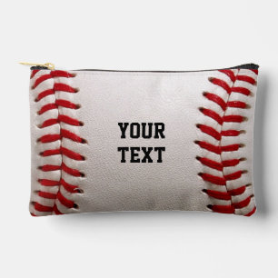Pochette À Accessoires Baseball avec texte personnalisable