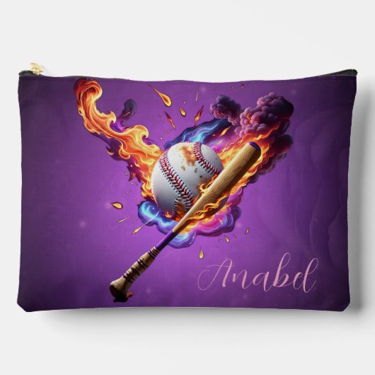 Pochette À Accessoires Baseball en feu. (Recto)