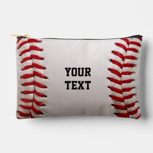 Pochette À Accessoires Baseball Softball Couture Texte Personnalisé (Recto)