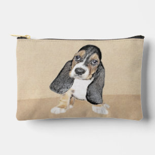 Pochette À Accessoires Basset Hound Peinture de chiot Tri-color Cute Dog