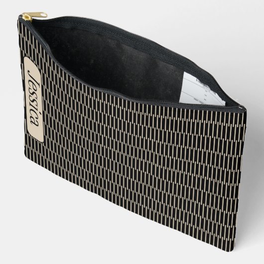 Pochette À Accessoires Bâtons en Tan (Ouvrir)