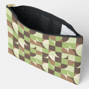 Pochette À Accessoires Bauhaus Mid Century Moderne Feuille et Arbre Rétro