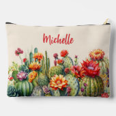 Pochette À Accessoires Beau Cactus Flower Avec Nom Grand (Verso)