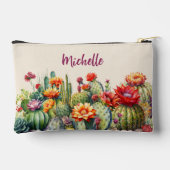 Pochette À Accessoires Beau Cactus Flower Avec Nom Petit (Verso)